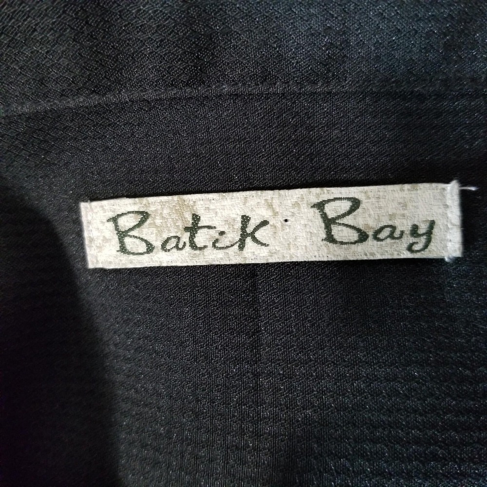 Batik Bay shirt men's 2XL XXL black embroidered Camp Lounge Hawaiian - Picture 10 of 11